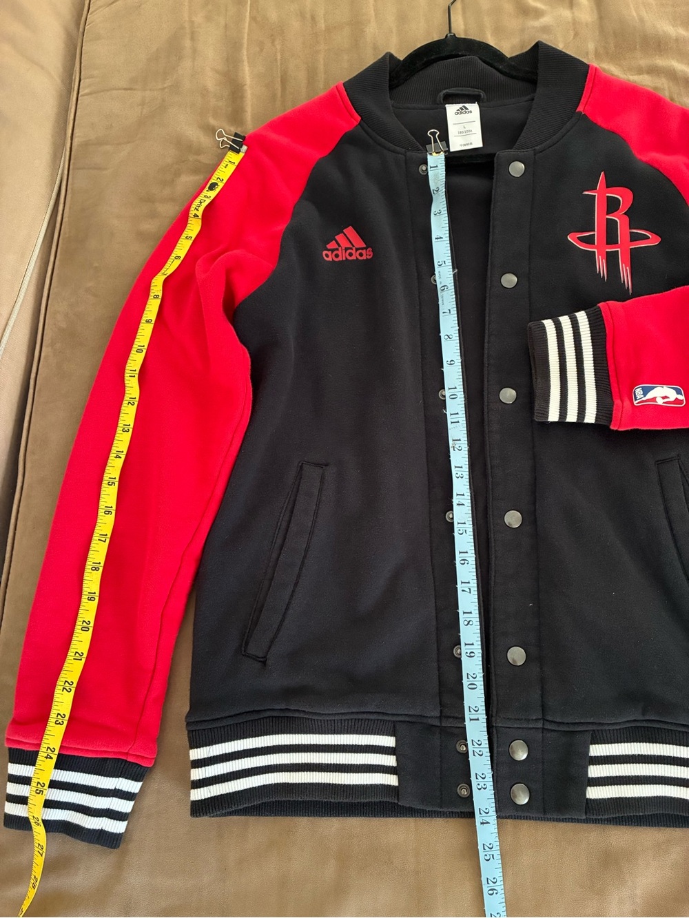 Adidas NBA Houston Rockets Snap Button Jacket Large - Picture 4 of 5